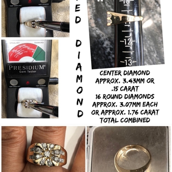 14 kt. Solid 14 kt. Gold ring with 2CT. SI DIAMONDS, just dropped 4000 to 2700. - Picture 4 of 4